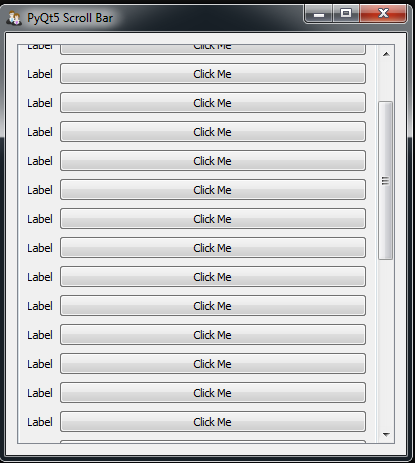 PyQt5 GUI Creating QScrollArea Example