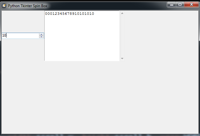 How To Create SpinBox In Python TKinter