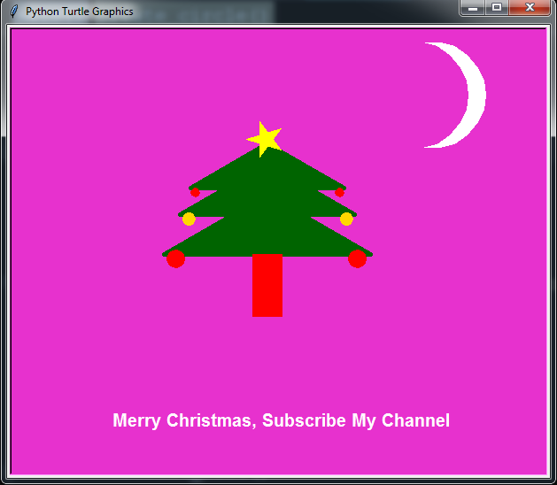 Python Merry Christmas Code With Turtle Graphic
