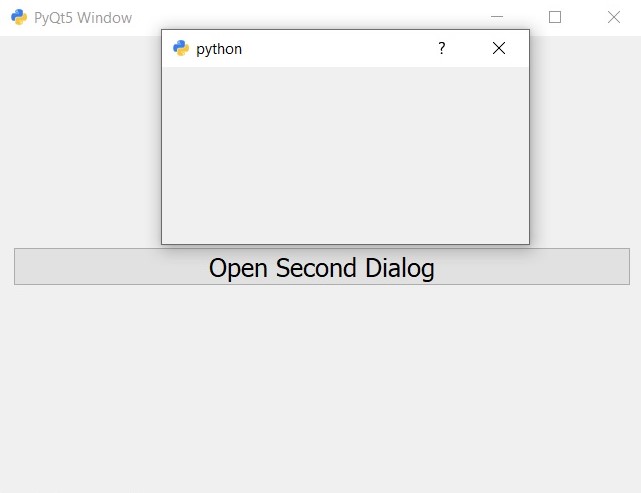PyQt5 Open Second Dialog By Clicking Button