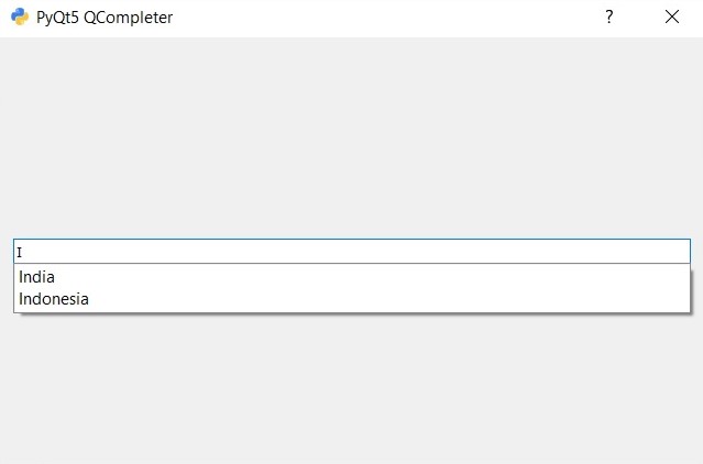 PyQt5 Creating QCompleter Practical Example