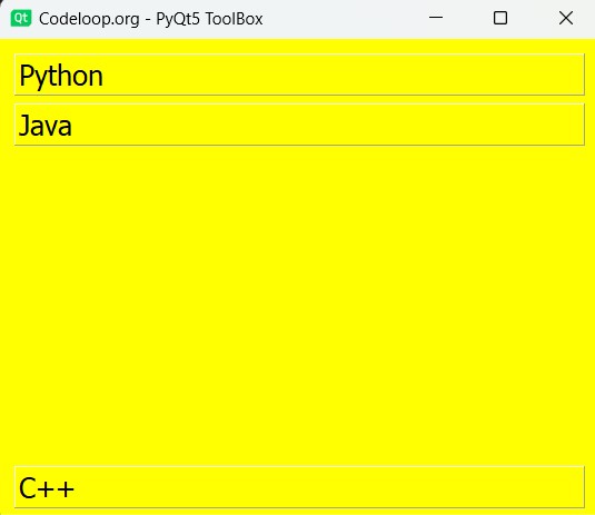 How to Create Toolbox in PyQt5