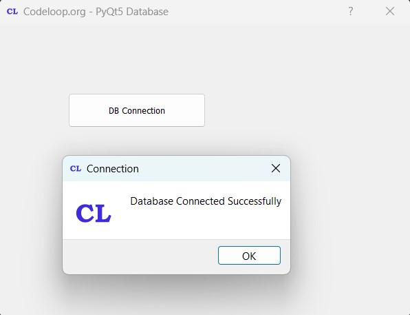 Connect PyQt5 with MySQL Database