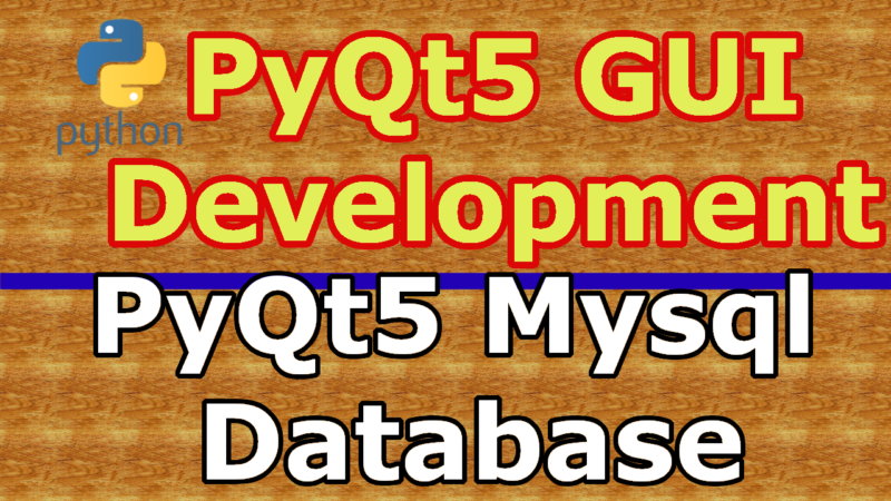 PyQt5 Mysql Database Connection