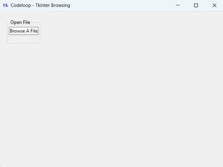 How to Browse a File in Python TKinter