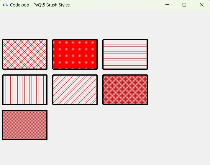 PyQt5 Brush Styles In QPainter Class