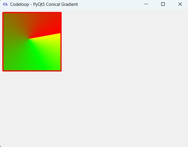 PyQt5 QconicalGradient Color Example