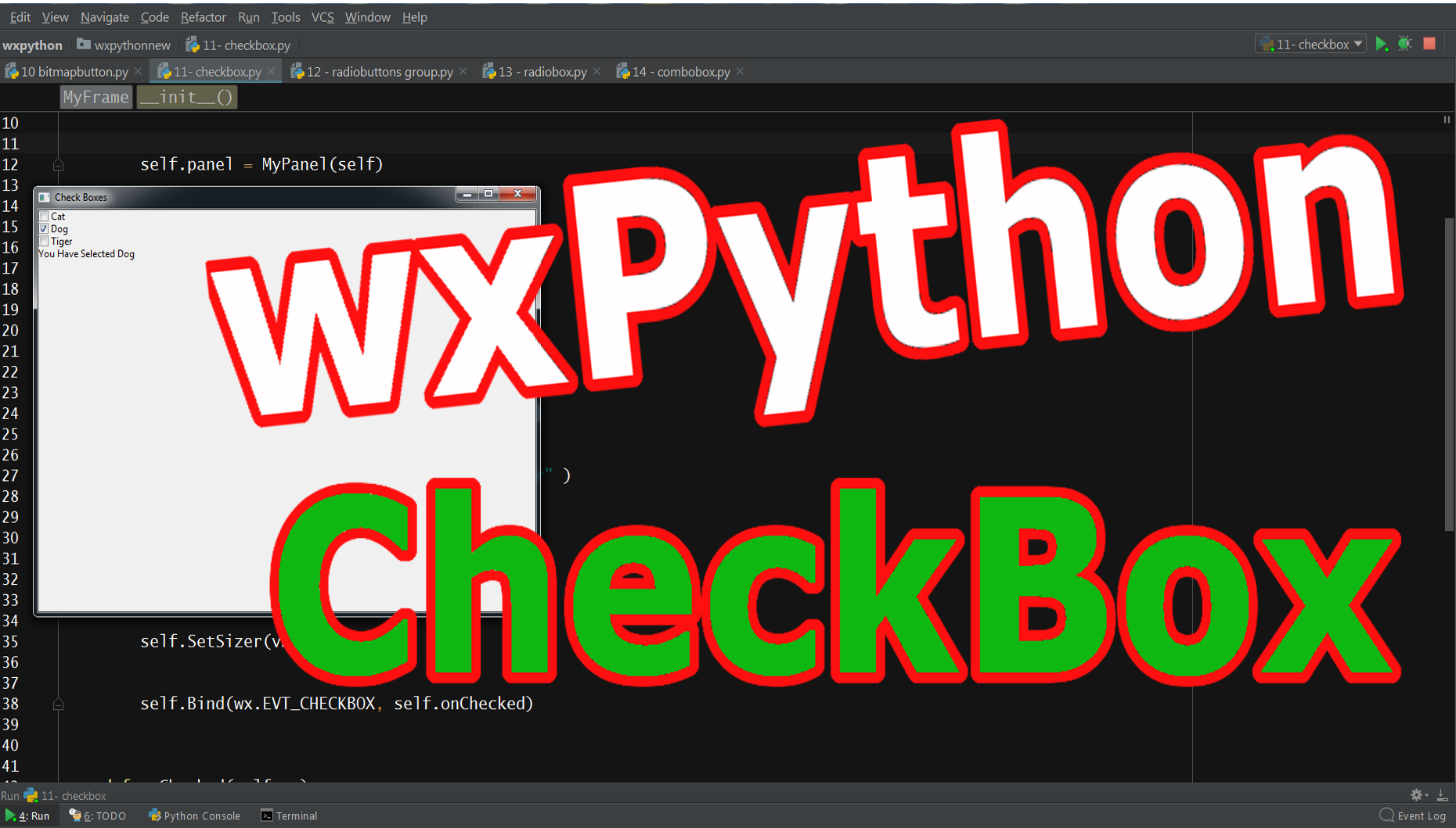 wxPython Creating CheckBox