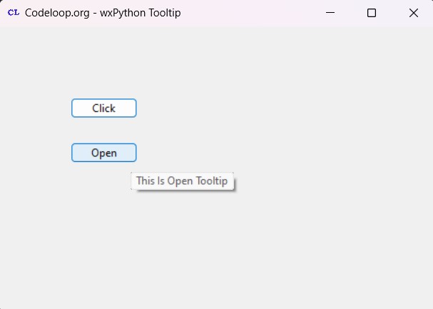 How to Create Tooltip in wxPython