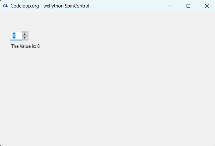 How to Create SpinControl in wxPython