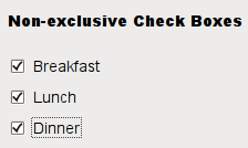 Checkboxes Non Exclusive