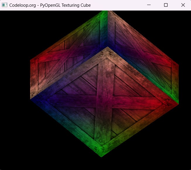 Python Modern Opengl Texturing Rotating Cube