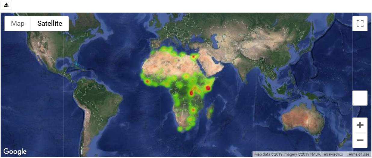 Python Google Map Creating Heatmap