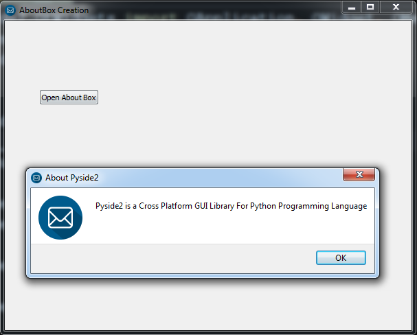 Python GUI How To Create AboutBox In Pyside2