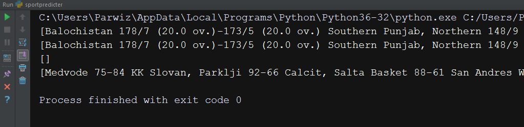 Python Get Live Score Results