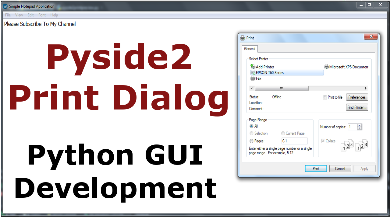Python How to Create Print Dialog in Pyside2 