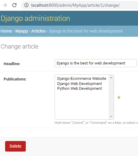 Django Admin Panel