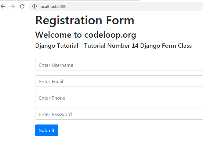 Django Creating Forms with Form Class
