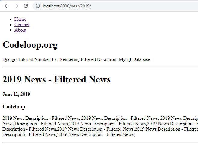 Django Mysql Retrieving Filtered Data 