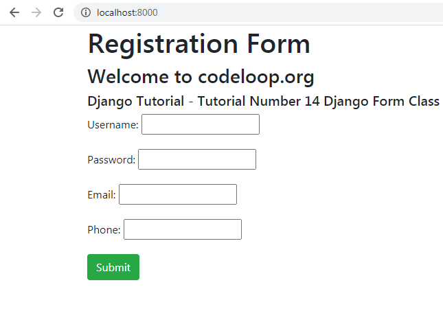 Django Creating Forms with Form Class
