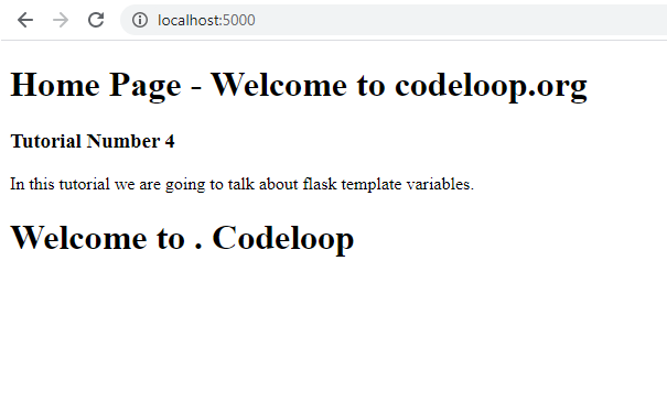 Flask Tutorial Template Variables in Flask Codeloop