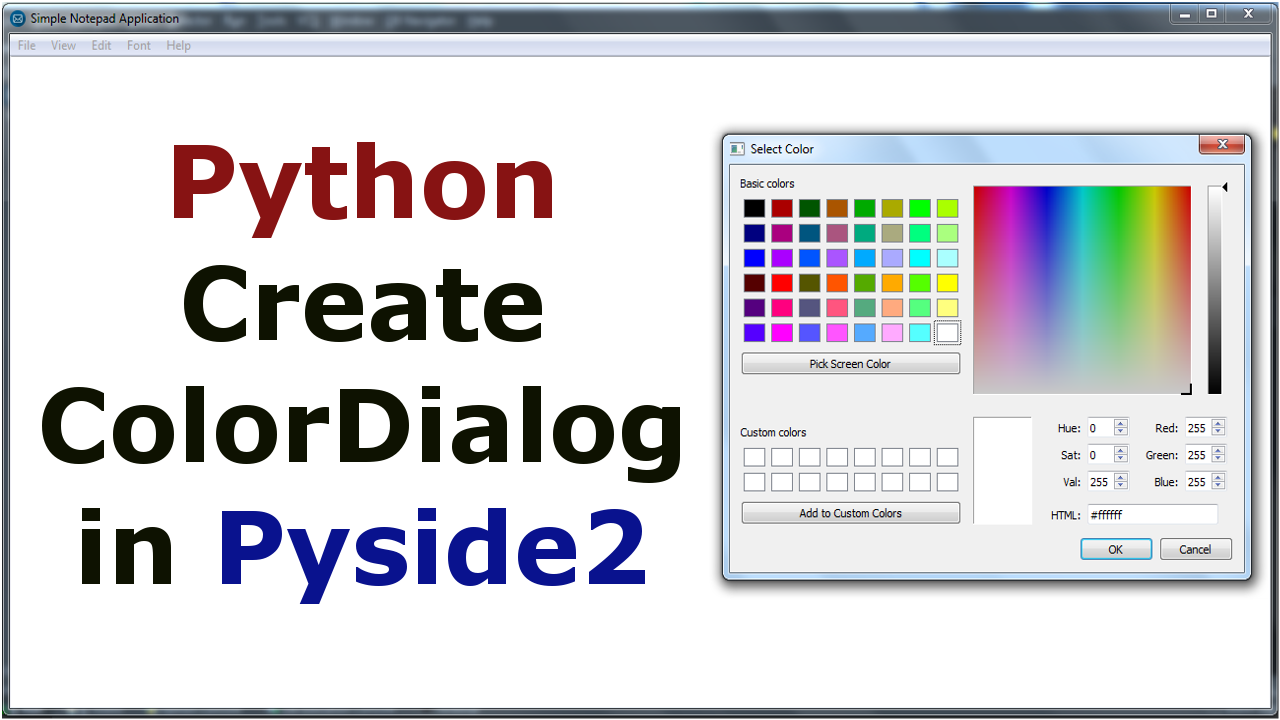 Pyside2 Creating ColorDialog