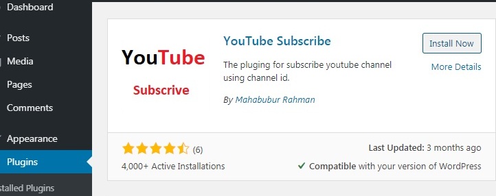 YouTube Subscribe Plugin