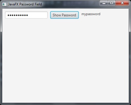 Java GUI - Creating Password Field in JavaFX