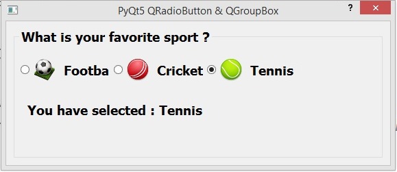 PyQt5 Tutorial - Working with RadioButton 