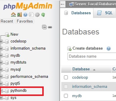 Python Mysql Database Wamp Server