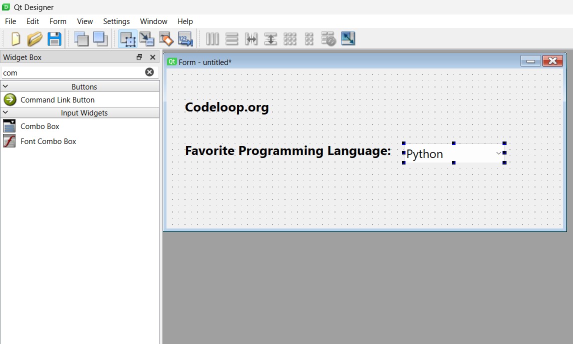 How to Create ComboBox with Qt Designer & PyQt6