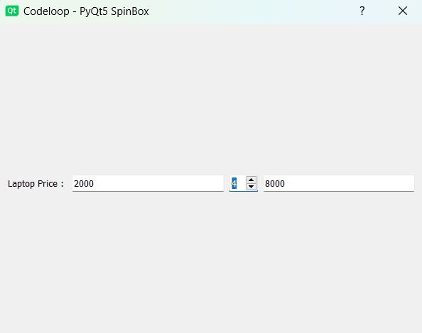 PyQt5 GUI Development - QSpinBox