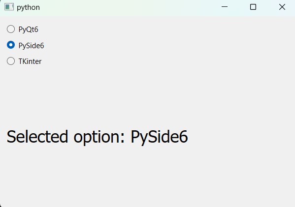 QRadioButton in PySide6