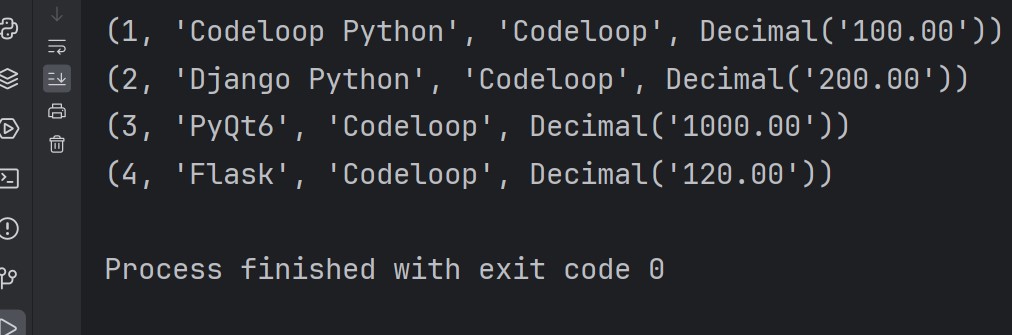 Python MySQL Connector Select All Data