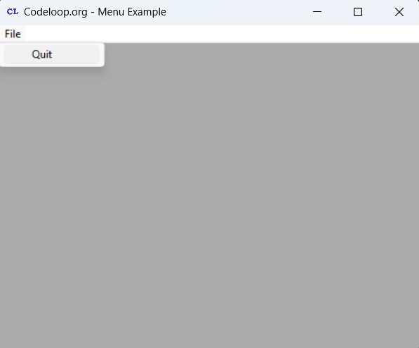 wxPython Tutorial - Create Menu - Codeloop